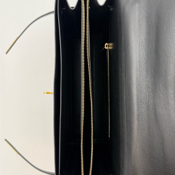 ROYAL GRACE PARIS • Unisex Black Leather Sac à Dépêches 38 • Made in FRANCE - Picture 15 of 16